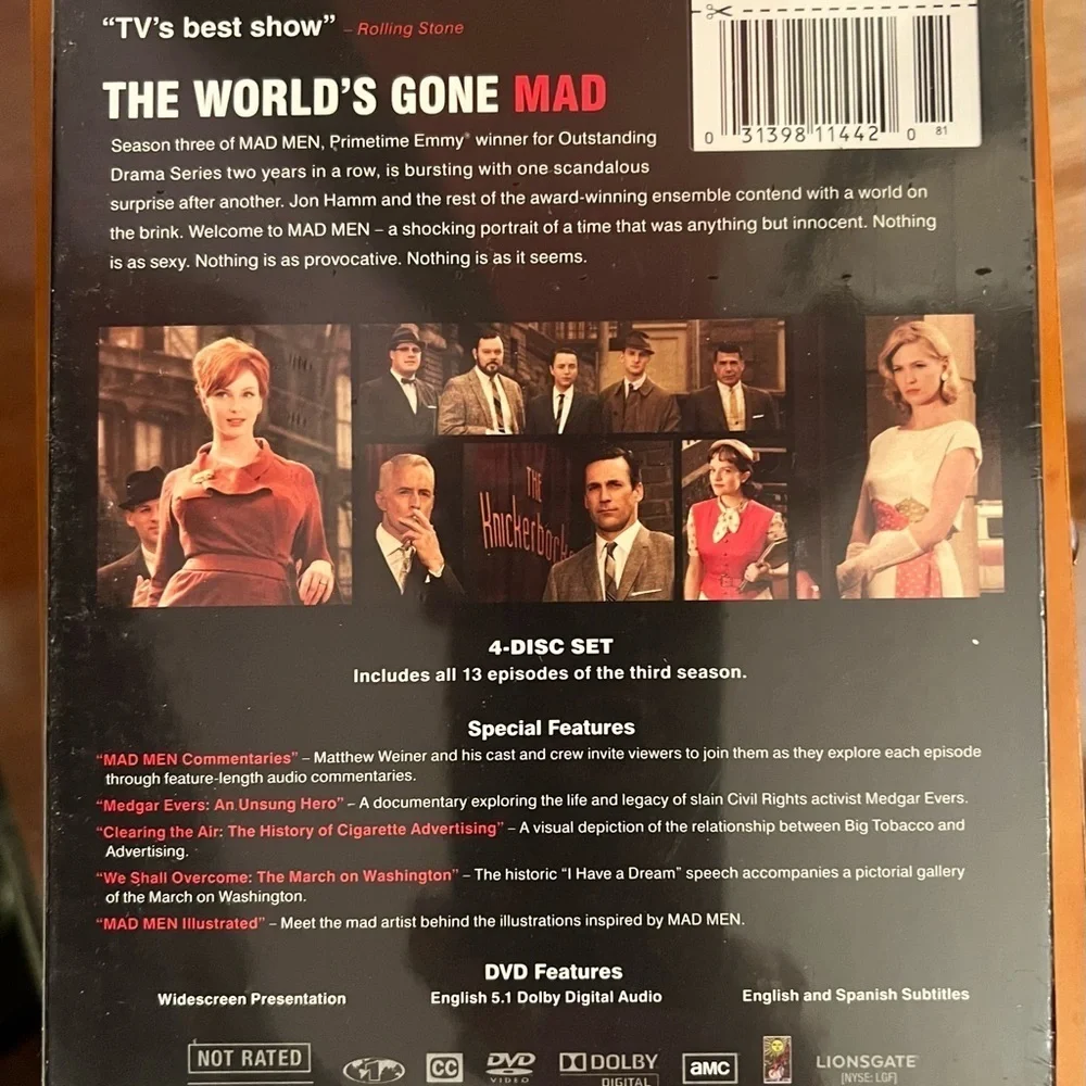 Mad Men season 1,2 and 3.
